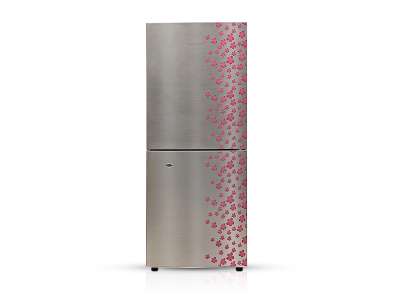 Jamuna 268L Refrigerator JE2-F8JF Glossy Shining Gray Silver Flower